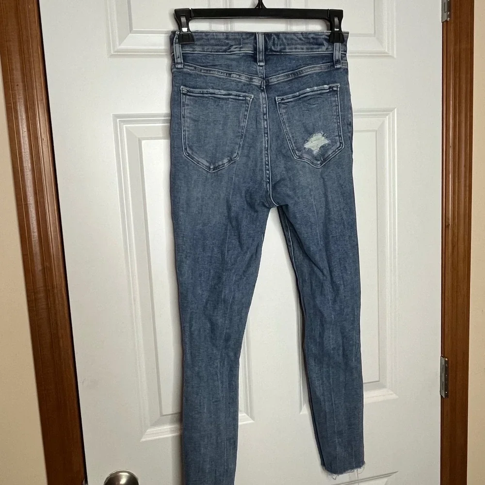 Abercrombie Fitch The Super‎ Skinny Ankle High Rise Distressed Jeans Size 25